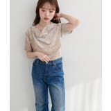 フロッキーメッシュドレープ半袖プルオーバー | NICE CLAUP / OLIVE des OLIVE OUTLET | 詳細画像9