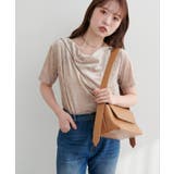 フロッキーメッシュドレープ半袖プルオーバー | NICE CLAUP / OLIVE des OLIVE OUTLET | 詳細画像12