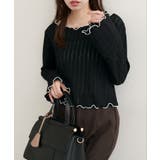 【natural couture】透かしカットソー配色TOPS | NICE CLAUP / OLIVE des OLIVE OUTLET | 詳細画像3