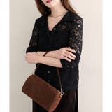 ブラック | 【natural couture】衿付きレースカーデ | NICE CLAUP / OLIVE des OLIVE　OUTLET