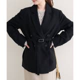 【natural couture】ベルト付きロングテーラージャケット | NICE CLAUP / OLIVE des OLIVE　OUTLET | 詳細画像1 