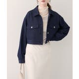 ネイビー | 【natural couture】クロップドシャツブルゾン | NICE CLAUP / OLIVE des OLIVE　OUTLET
