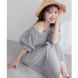 柄1 | 【natural couture】ポコポコチェック袖ボリュームワンピース | NICE CLAUP / OLIVE des OLIVE OUTLET