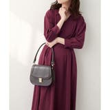 ボルドー | スキッパー衿7部袖ワンピース | NICE CLAUP / OLIVE des OLIVE OUTLET