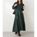 グリーン | スキッパー衿7部袖ワンピース | NICE CLAUP / OLIVE des OLIVE OUTLET