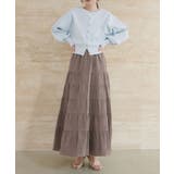 ブラウン | 【natural couture】サテンティアードスカート | NICE CLAUP / OLIVE des OLIVE OUTLET