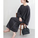 チャコール | 【natural couture】スリット釦ナロースカート | NICE CLAUP / OLIVE des OLIVE　OUTLET