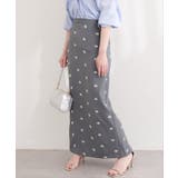 グレー | 【natural couture】花柄ツイルナロースカート | NICE CLAUP / OLIVE des OLIVE　OUTLET