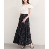 ブラック系 | 【natural couture】フラワーマーメイドギャザースカート | NICE CLAUP / OLIVE des OLIVE　OUTLET