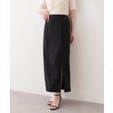 ブラック | 【natural couture】きれいめポンチサイドスリットタイトスカート | NICE CLAUP / OLIVE des OLIVE OUTLET