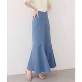 ブルー | 【natural couture】ハートウエストマーメイドデニムスカート | NICE CLAUP / OLIVE des OLIVE OUTLET
