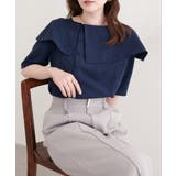 ネイビー | 【natural couture】接触冷感マシンウォッシャブル防シワアシメネック | NICE CLAUP / OLIVE des OLIVE OUTLET