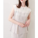 Lベージュ | 【natural couture】レース切替ペプラムTOPS | NICE CLAUP / OLIVE des OLIVE OUTLET