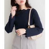 【natural couture】スカラップラメニット | NICE CLAUP / OLIVE des OLIVE　OUTLET | 詳細画像1 