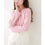 ピンク | 【natural couture】スカラップラメニット | NICE CLAUP / OLIVE des OLIVE　OUTLET