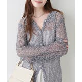 ブラック系 | ネップ透かし編みカーデ | NICE CLAUP / OLIVE des OLIVE　OUTLET