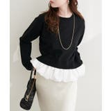 ブラック | 【natural couture】バルーンドッキングニット | NICE CLAUP / OLIVE des OLIVE　OUTLET