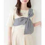 アイボリー | 【natural couture】リボン付きニット | NICE CLAUP / OLIVE des OLIVE　OUTLET