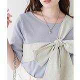 Lグレー | 【natural couture】リボン付きニット | NICE CLAUP / OLIVE des OLIVE　OUTLET