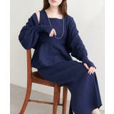 ネイビー | 【natural couture】UVカット付きボレロ×ペプラムニットSET | NICE CLAUP / OLIVE des OLIVE　OUTLET