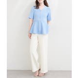 【natural couture】ランダムリブ5分袖ペプラムニットカーディガン | NICE CLAUP / OLIVE des OLIVE OUTLET | 詳細画像8