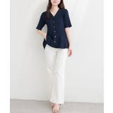 【natural couture】ランダムリブ5分袖ペプラムニットカーディガン | NICE CLAUP / OLIVE des OLIVE OUTLET | 詳細画像19
