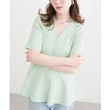 【natural couture】ランダムリブ5分袖ペプラムニットカーディガン | NICE CLAUP / OLIVE des OLIVE OUTLET | 詳細画像10