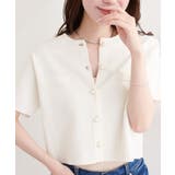 【natural couture】パール釦半袖ニットカーディガン | NICE CLAUP / OLIVE des OLIVE　OUTLET | 詳細画像5 