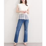 【natural couture】裾レースフレンチスリーブニットプルオーバー | NICE CLAUP / OLIVE des OLIVE　OUTLET | 詳細画像2 