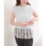 【natural couture】裾レースフレンチスリーブニットプルオーバー | NICE CLAUP / OLIVE des OLIVE　OUTLET | 詳細画像23 