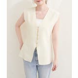 【natural couture】ゴールド釦ニットベスト | NICE CLAUP / OLIVE des OLIVE OUTLET | 詳細画像3