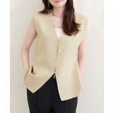 ベージュ | 【natural couture】ゴールド釦ニットベスト | NICE CLAUP / OLIVE des OLIVE OUTLET