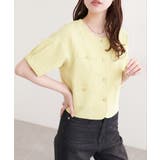 イエロー | 【natural couture】ツイード半袖ジャケット | NICE CLAUP / OLIVE des OLIVE OUTLET
