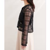 【natural couture】シアーチェックノーカラーショートジャケット | NICE CLAUP / OLIVE des OLIVE OUTLET | 詳細画像11
