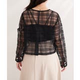 【natural couture】シアーチェックノーカラーショートジャケット | NICE CLAUP / OLIVE des OLIVE OUTLET | 詳細画像12