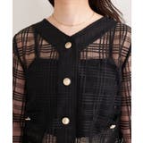 【natural couture】シアーチェックノーカラーショートジャケット | NICE CLAUP / OLIVE des OLIVE OUTLET | 詳細画像13