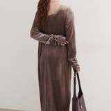 【natural couture】袖口シャーリングベロアワンピース | NICE CLAUP / OLIVE des OLIVE　OUTLET | 詳細画像4 