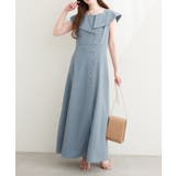 ブルー | 【natural couture】アシメカラーオフショル風ワンピース | NICE CLAUP / OLIVE des OLIVE　OUTLET