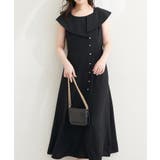 ブラック | 【natural couture】アシメカラーオフショル風ワンピース | NICE CLAUP / OLIVE des OLIVE　OUTLET