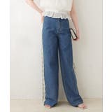 ブルー | 【natural couture】12OZデニム脇レースパンツ | NICE CLAUP / OLIVE des OLIVE OUTLET