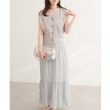 サックス | 【natural couture】リブ使いTOPS×ギャザー切り替えスカートSE… | NICE CLAUP / OLIVE des OLIVE OUTLET