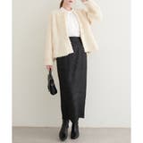 ブラック | 【natural couture】合皮風ポンチスエードタイトスカート | NICE CLAUP / OLIVE des OLIVE OUTLET