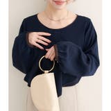 ネイビー | 【natural couture】アシメパイピングボウタイブラウス | NICE CLAUP / OLIVE des OLIVE　OUTLET