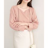 ピンク | 【natural couture】ハートネックパイピング配色ブラウス | NICE CLAUP / OLIVE des OLIVE　OUTLET