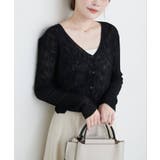 針抜きリブVネックシアーCD | NICE CLAUP / OLIVE des OLIVE　OUTLET | 詳細画像5 