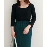 ブラック | 【natural couture】前後2WAY7分袖リブニット | NICE CLAUP / OLIVE des OLIVE OUTLET