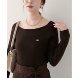 ブラウン | 【natural couture】バレエネックリブニットプルオーバー | NICE CLAUP / OLIVE des OLIVE　OUTLET