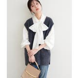 チャコール | 【natural couture】フェザーヤーンニットベスト | NICE CLAUP / OLIVE des OLIVE　OUTLET