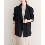 ブラック | 【natural couture】ベルト付きロングテーラージャケット | NICE CLAUP / OLIVE des OLIVE　OUTLET