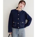 【natural couture】配色ステッチ入りニットジャケット | NICE CLAUP / OLIVE des OLIVE　OUTLET | 詳細画像22 